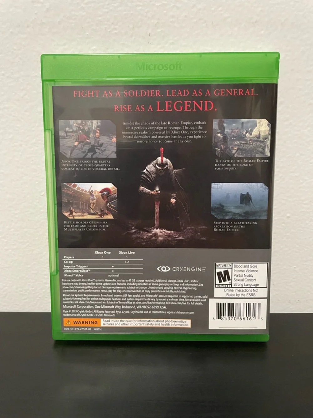 Ryse Son Of Rome Xbox One Microsoft Video Game CIB Roman Empire 2014
